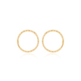 Carissima Women's 9ct Yellow Gold 14mm Twist Endless Hoop Earrings