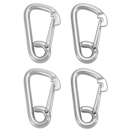 PLIGREAT 4 Pcs Stainless Steel Marine Boat Hooks, Heavy Duty Carabiner Clip Large Boat Snap Hook for Lifting Camping Hiking Boat Dock Lines