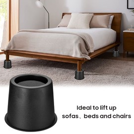 MixDora Round Bed Chair Risers With Foam Pads Furniture Raisers Lifter for Desks Couches Sofas Table Set of 4 (3 Inches)