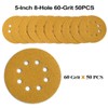 Aiyard 5-Inch 8-Hole Hook and Loop Sanding Discs 60-Grit Random
