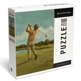 Lantern Press 1000 Piece Jigsaw Puzzle, Golf, Tee Off, Oil Painting
