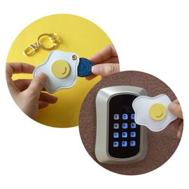 U-PICK Coin Shaped Edy Leather Keychain 500 Yen Coin Storage Cover Airtag Protective Case Cute Animal Keychain Strap, Eggs