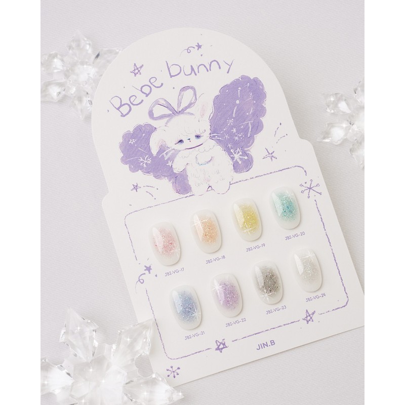 classic nail Gracia Jinbee Bebebani 8-piece set velvet glitter gel