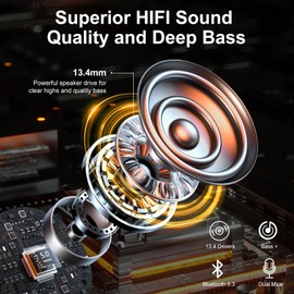 Wireless Earbuds - Bluetooth 5.3 Headphones with 4 ENC Noise Cancelling Mics - HiFi Stereo Deep Bass - 40 Hour Playtime In Ear Earphones - USB C Charging - Perfect for Sports, Work, and Leisure