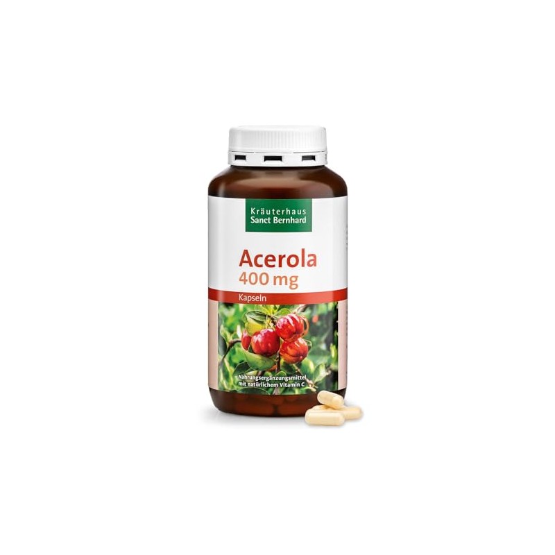Sanct Bernhard Acerola Capsules with Natural Vitamin C, Acerola Fruit
