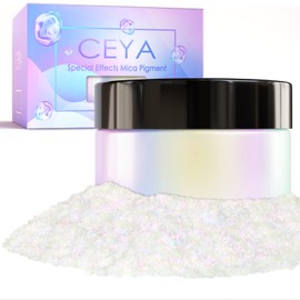 Ceya Chameleon Mica Powder, 1.8oz/ 50g Fancy Starry Chrome Nail Powder, Cosmetic Grade Pearlescent Effect Color Shift Pigment for Epoxy Resin, Makeup, Nail Polish, Soap Dye, Candle Making, Slime