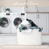 Large Cotton Rope Storage Basket with Leather Handles, Laundry Hamper