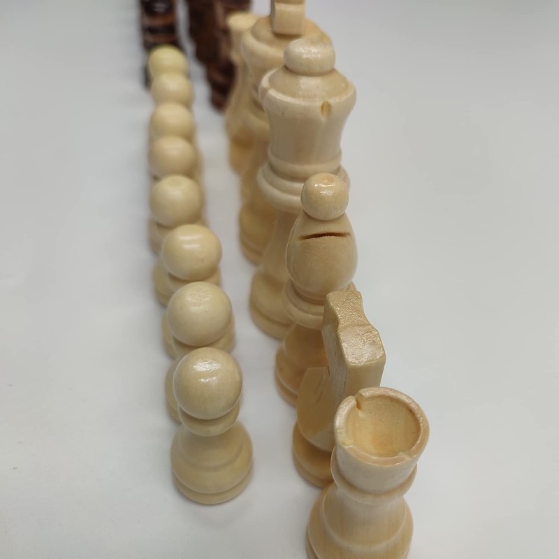62 Pieces Wooden Checker Pieces & Chess Pieces 2 in