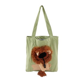 Pet Canvas Bag Cute Lion Shaped Large Capacity Portable Pet Shoulder Carrying Bag for Outdoor Type 4