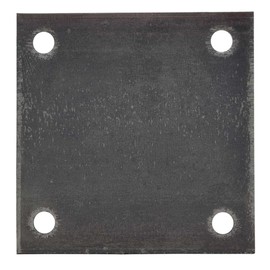 6" x 6" x 1/4" Hot Rolled A36 Steel Base Plate with (4) 9/16" Holes for 1/2" Bolts - Custom Fabricated