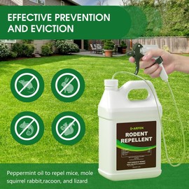 Rodent Repellent Spray – Effective Natural Peppermint Formula for Mice, Rats, Squirrels, and Rodents. Safe for Indoor, Outdoor, and Car Engines. Safe for People and Pets. (1 Gallon)