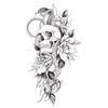 6 Blätter Temporäre Totenkopf und Rosen Tattoos Skull Tattoos Deadhead