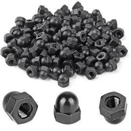 Cap Nuts M8 Pack of 50 Hexagonal Cap Nuts Black