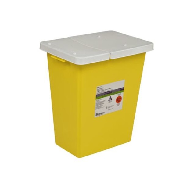 Covidien 8985 SharpSafety Chemotherapy Container with Slide Lid, 8 gal Capacity, Yellow (Pack of 10)