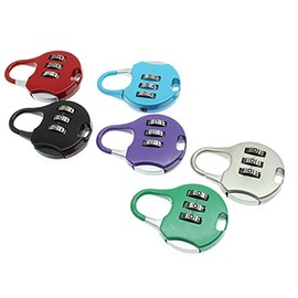 HAJXZH 6 Pcs Luggage Combination Locks Padlock 3 Digit Zinc Alloy Password Padlock Small Safe Combination Padlock Backpacks Bags Schoolbags for Suitcases Luggage Briefcases (6 Colors)