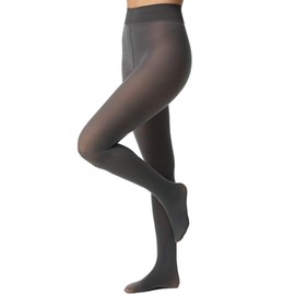 Nur Die Warm & Transparent Extra Durable 80 Denier Warm Fine Tights Beige Translucent Comfort Waistband Women, gray, L