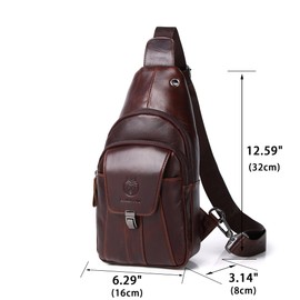 LUKZIJAES - Bolsa de piel genuino para hombre, #10-Café