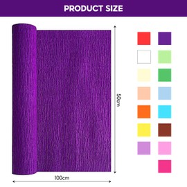 15 Colors Packing Crepe Paper Rolls, 15 PCS 50X100CM Florist Crepe Paper, Rainbow Crepe Paper, DIY and Decorations for Crepe Paper Flowers Gift Wrapping Floral Artwork Malleable High Elasticity