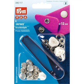 PRYM 390117 Press fasteners 'Jersey' Size 12mm pearl cap; mother-of-pearl imitation, 6 pieces