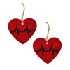 Spinningdaisy Geometric Heart Shape Charm Earrings (Heart Beat)