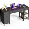 Huuger Computer Desk with 6 Drawers, 54 Inch Office Desk