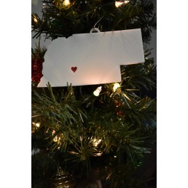 NEBRASKA STATE OUTLINE LINCOLN RED HEART HOLIDAY ORNAMENT USA PR244-NE