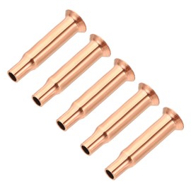 PATIKIL 1/8" (3mm) ID Copper Tube Flare Fitting, 5 Pcs Straight Copper Coupling Welding Joint Pipe Fitting for Refrigeration Tubing (Length 29mm)