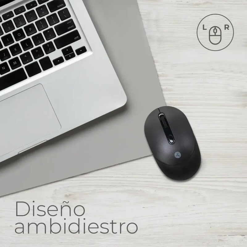 Mouse Techzone Inalámbrico Click Silencioso 1600 Dpi Negro Negro