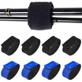 XPOOP 8 Pcs Fishing Rods Belt Fishing Rod Velcro Straps Elastic Magic Bait Strap Adjustable Fishing Rod Straps Spinning Rod Straps for Fishing Rod