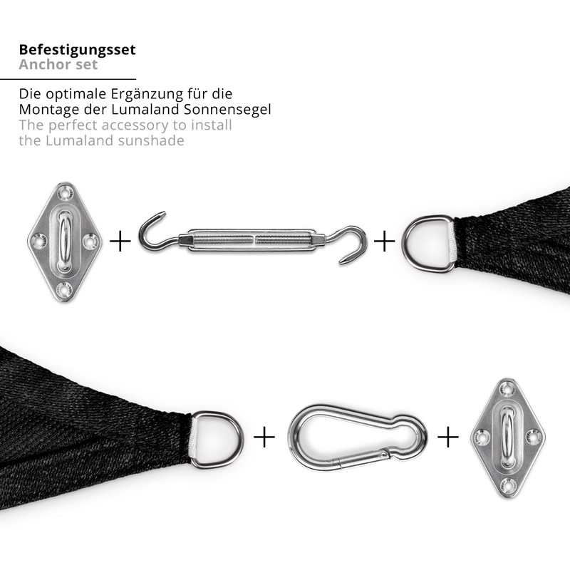 Lumaland awning incl. Attachment ropes, 100% HDPE with stabiliser for