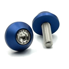 COTRAX License Plate Bolts, Lightweight, Aluminum, License Plate Bolts, Washers + Stainless Steel M6 Bolts, Dress Up Custom Screws, Automobile, Motorcycle, Universal Parts, Circle, Set of 4 (Matte