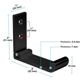 heneng 10 Pack 2" Black Folding Coat Hook w/ Screws, Aluminium Alloy Foldable Hooks No Rust Wall Mounted for Keys, Towel, Hat, Bags, Headphones Holder, Headset Wall Hanger, Max.Load 44lb