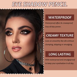 Eyeshadow Pen, Crayon Waterproof Eyeshadow Stick, Shimmer Cream Eye Shadow Pencil, Lasting Waterproof And Not Blooming Pearlescent Eyeliner Pencil Create Glitter Eye Makeup (Black)