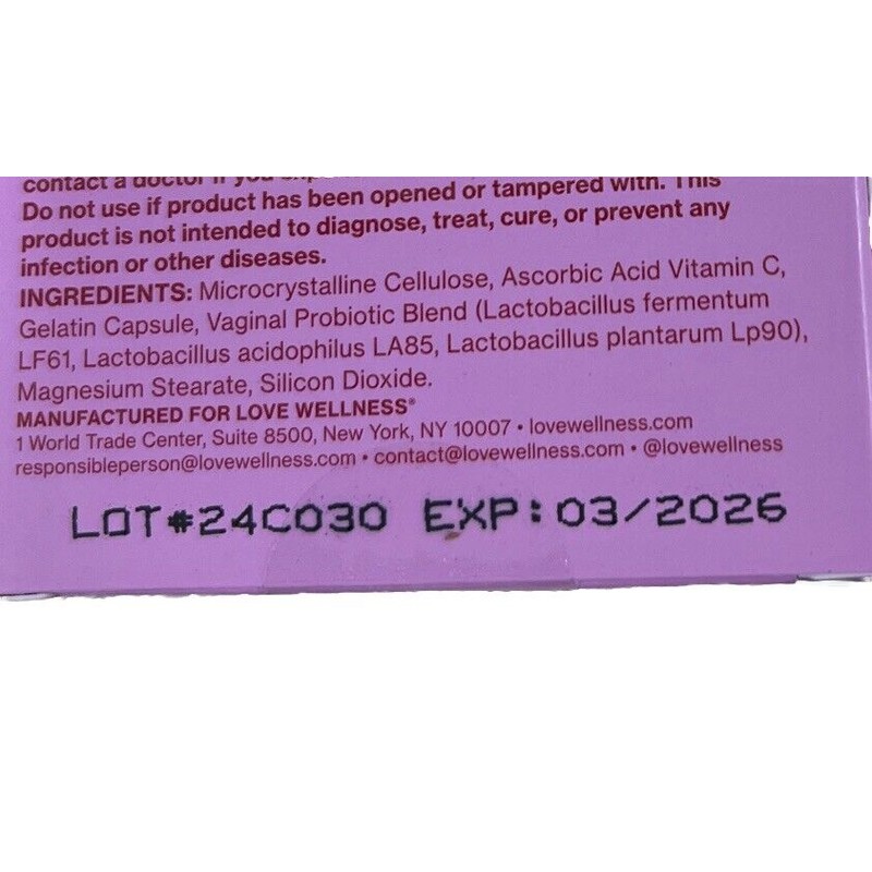 Love wellness Flora power, Vaginal Probiotic, fast acting, 10 Per