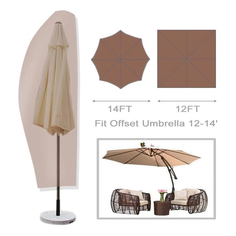 POYEE Umbrella Cover, 420D Waterproof Outdoor Patio Umbrella Sand -