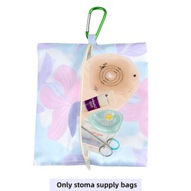 Rainbowstar - Paquete de 2 bolsas de suministros de ostomía para ostomía, bolsa de viaje impermeable para ostomía, isostomía, urostomía, Púrpura claro, Small