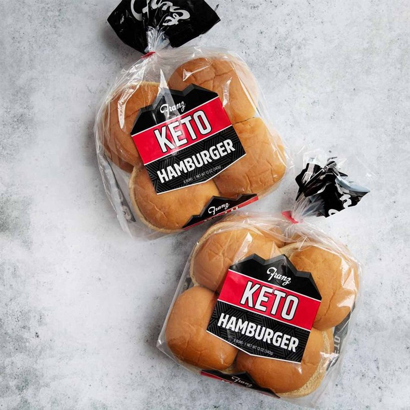 Franz Bakery Franz Keto Hamburger Buns, 1g Net Carb, Super
