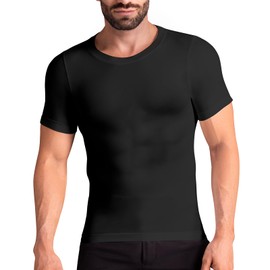 FlyJumper Men's Compression Shirt Tummy Control Shapewear Body Shaper Slim Undershirt