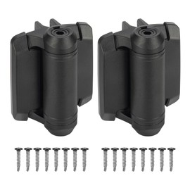 Heavy Duty Self Closing Gate Hinges with Safety Cap,Pool Gate Hinges with Alignment Legs No Rust and Adjustable Fence Hinges Kit for Outdoor Metal Gate,Vinyl Gates,Wood Gate,Black,2 Count