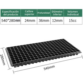 FINYQBET Semillero Charola de Germinación 200 Cavidades Pack 20 Pzas, Bandeja Pet Biodegradable 54×28×3.6 cm, para Cultivo Hidropónico Y Orgánico, Ideal para Huerto en Balcón, Invernadero, Escuelas
