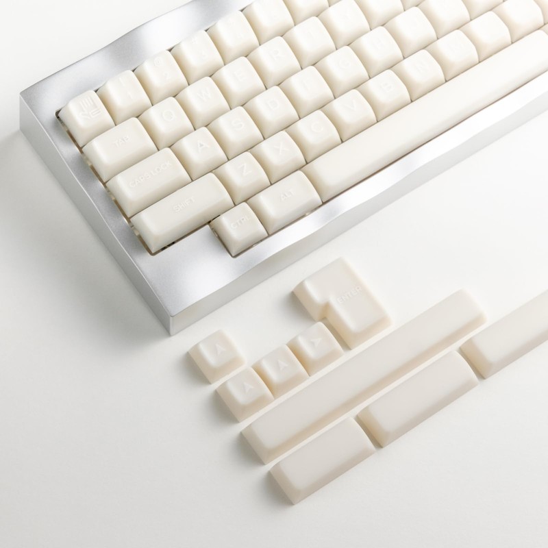 ULTRAEQUIP White Jade Keycaps, 160 Keys Double Shot PBT Keycaps