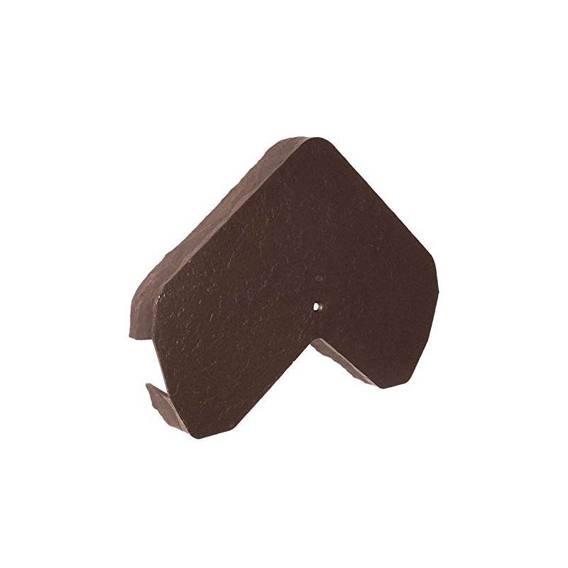 3 x Brown Enviro Tile Ridge Gable End Cap Slate
