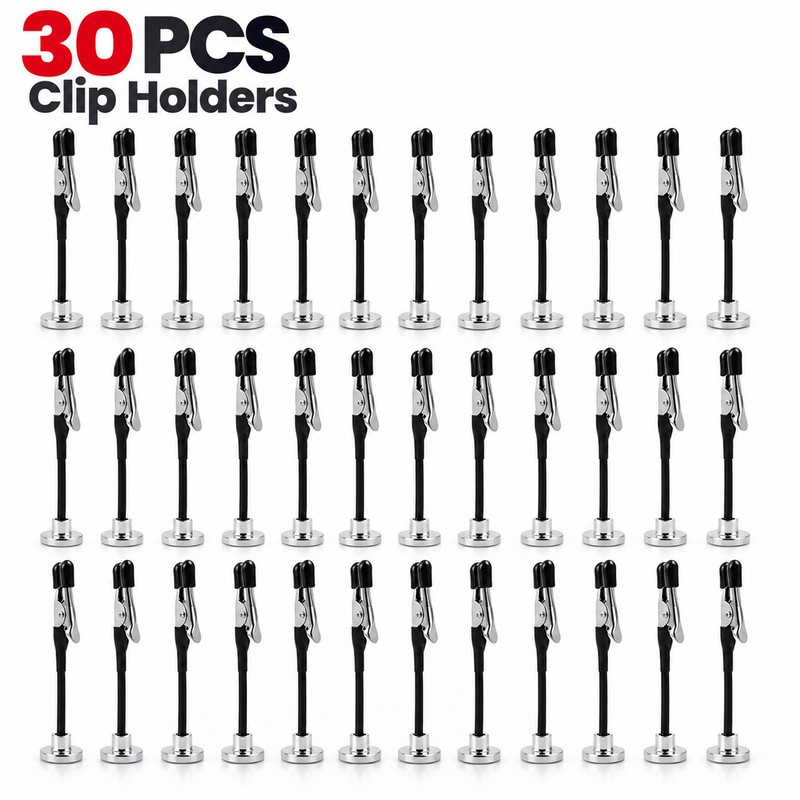 12 Pack Magnetic Alligator Clip Holders with Storage Box for