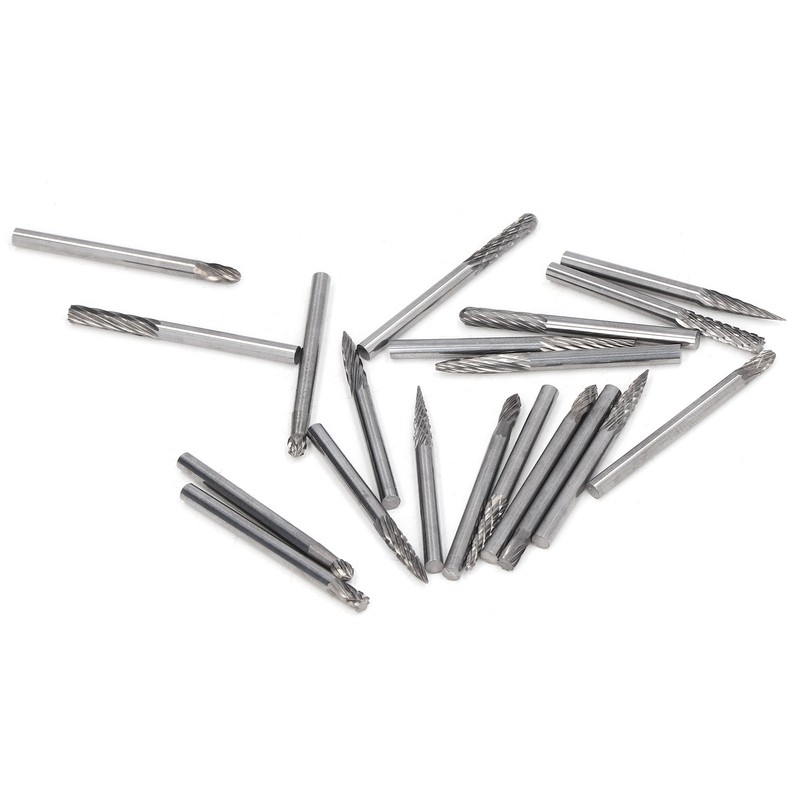 20Pcs Tungsten Carbide Burr Set Cutter Bit Cone End Mill