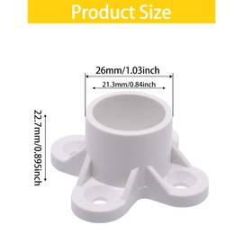 BENLIUDH 6 pcs PVC Pipe Flange Caps, PVC Fittings for DIY Making Storage Shelves, Support Feet (1/2 inch)