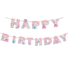 ParPix Mermaid Birthday Decoration Garland, Mermaid Happy Birthday Banner, Mermaid Party Decoration, Mermaid Children's Birthday Garland, Mermaid Birthday Decoration Banner