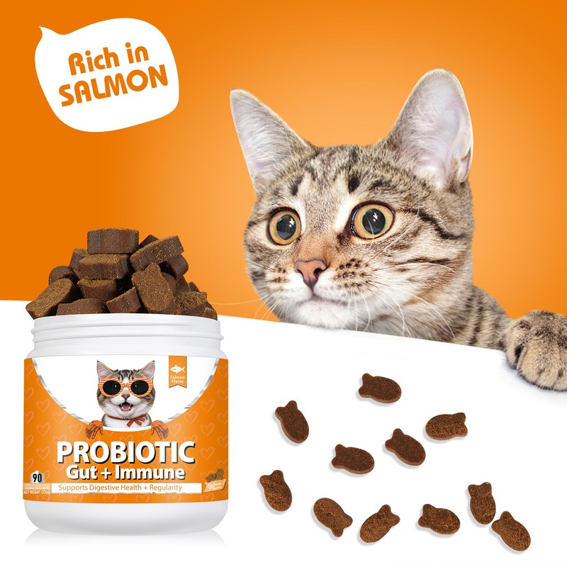 Daily Probiotics for Cats - 90 Salmon Flavored Soft Chews