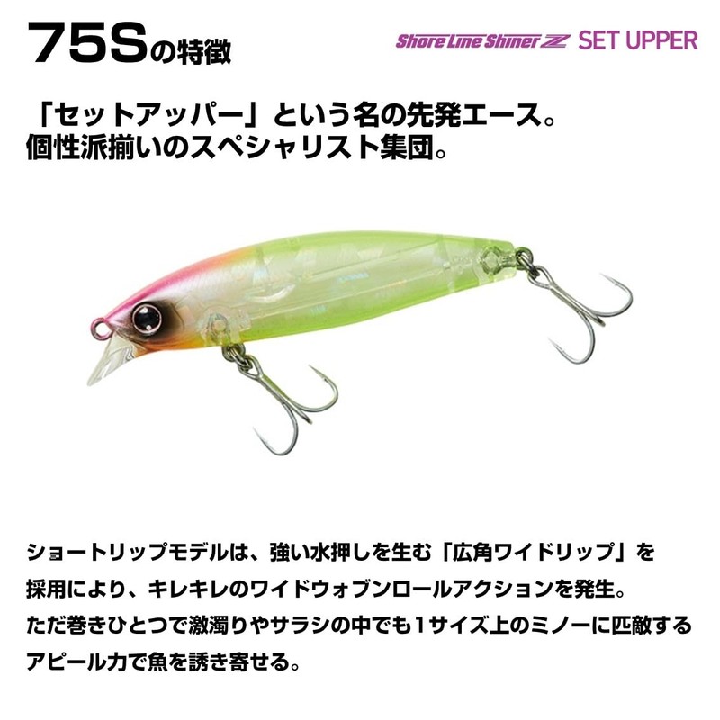 DAIWA Shoreline Shiner Z Set Upper 75S-DR Lure, Design: Chart