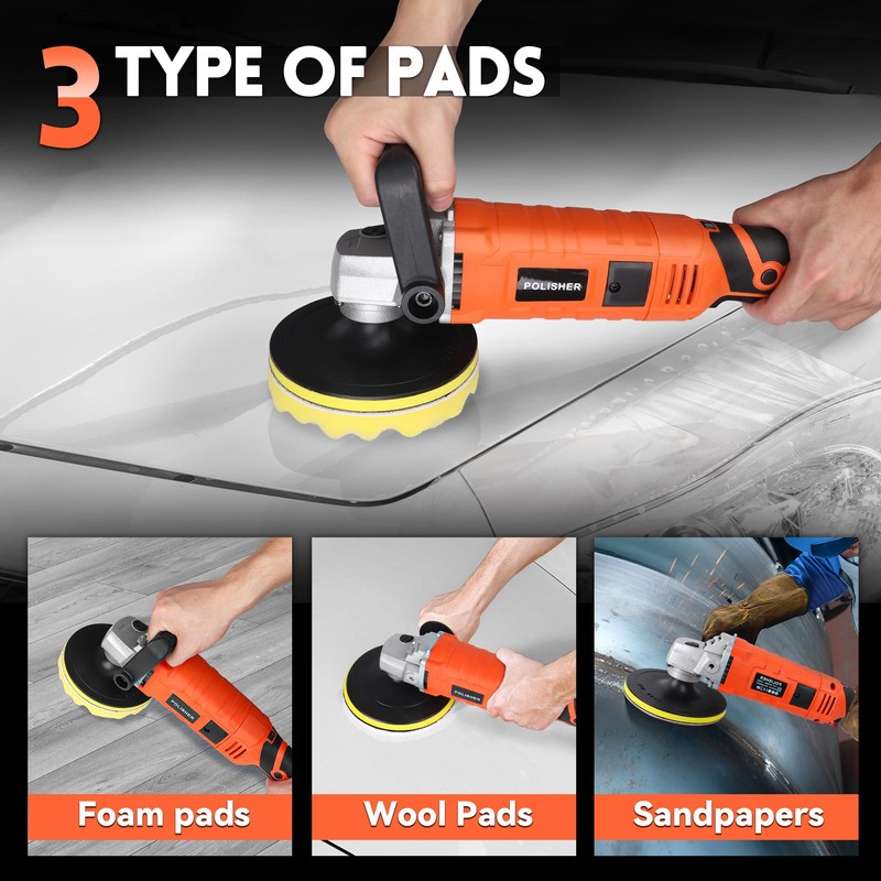 Buffer Polisher, Powerful Buffer Waxer, 7 Variable Speed 1000-3500 RPM,Rotary