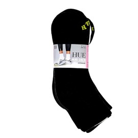 HUE Women's Mini Crew Cotton Blend Socks, Black & White, 5 pairs, One Size